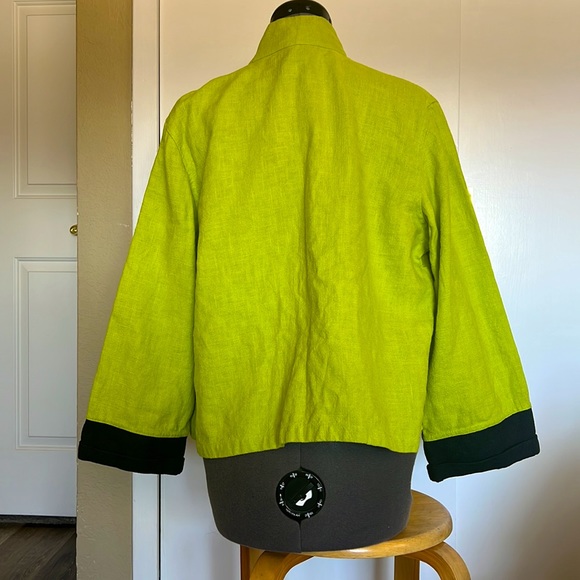 SOLD on a bundle 😊 Peacock Ways Gray Coin Trim Open Mandarin Collar Jacket - Picture 7 of 7